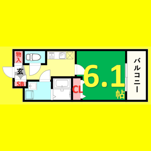 地下鉄名城線 黒川駅 徒歩4分 14階建 築6年の間取り写真