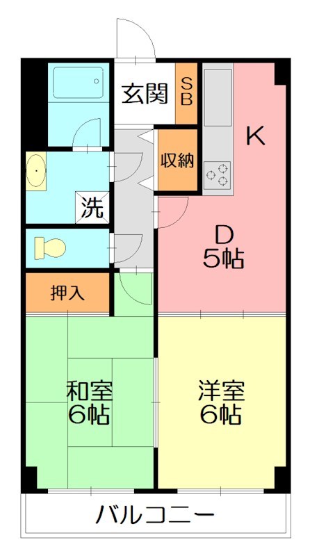 小田急小田原線 本厚木駅 徒歩13分 3階建 築32年の間取り写真
