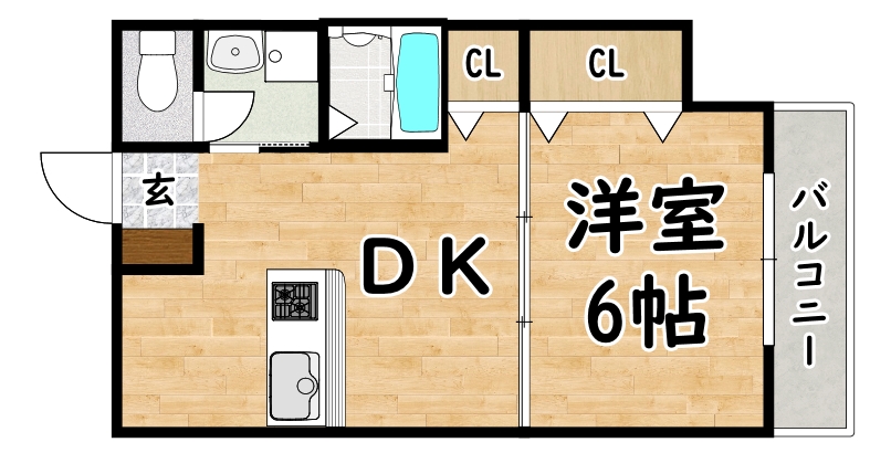 地下鉄谷町線 喜連瓜破駅 徒歩7分 5階建 築48年の間取り写真