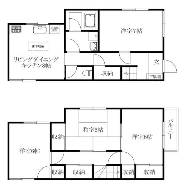 松山市清水町のアパートの間取り