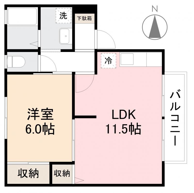 高松市円座町のアパートの間取り