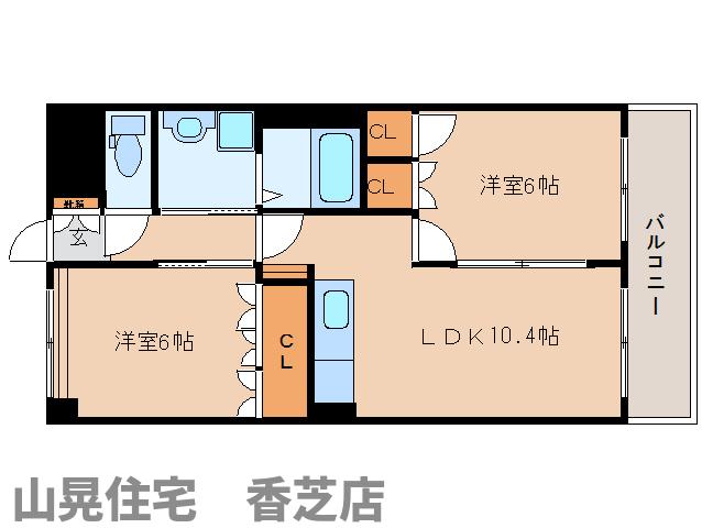 北葛城郡上牧町滝川台のマンションの間取り