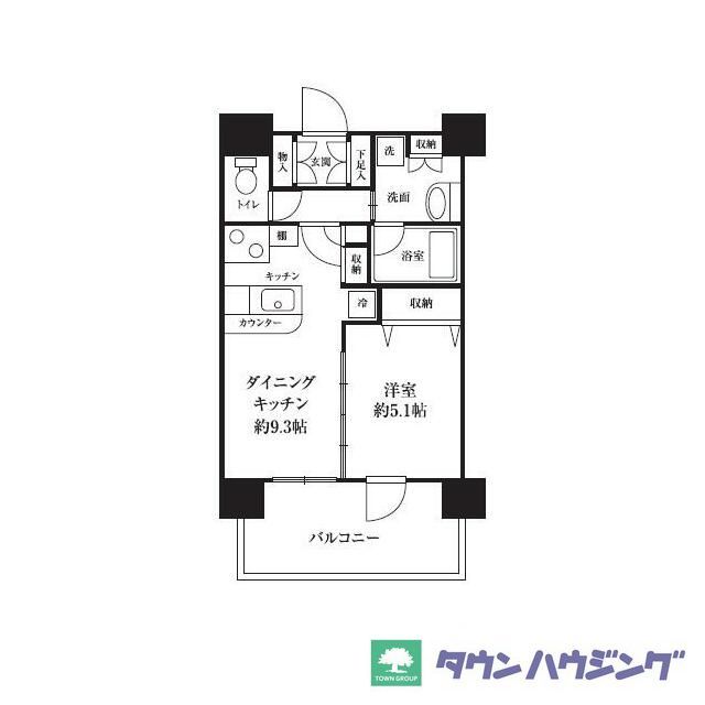 新宿区西新宿のマンションの間取り