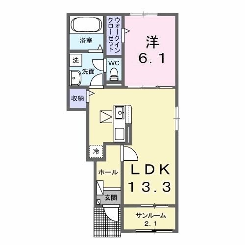 伊勢崎市下触町のアパートの間取り