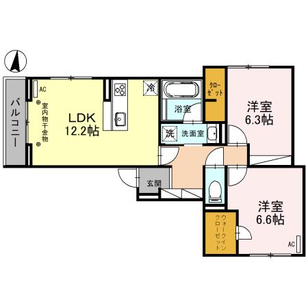 (仮)Ｄ-ＲＯＯＭ蒲生寿町の間取り