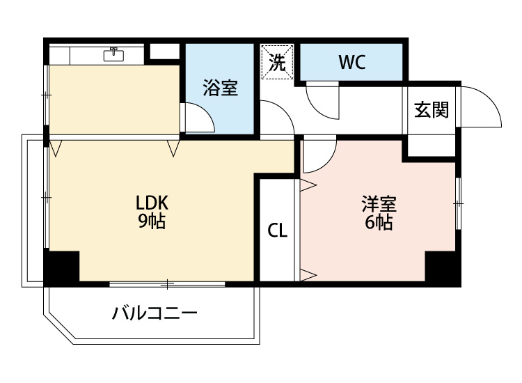 北九州市小倉南区蒲生のマンションの間取り