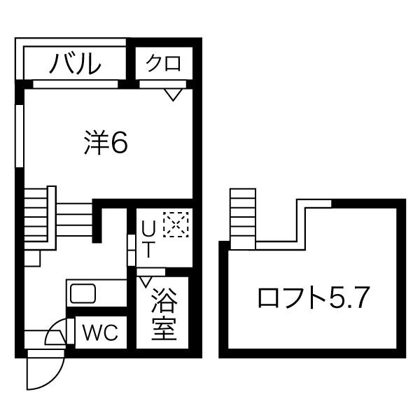 【名古屋市熱田区木之免町のアパートの間取り】