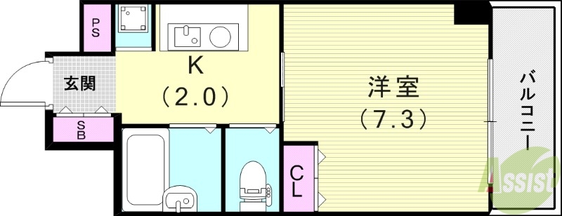 神戸市兵庫区入江通のマンションの間取り