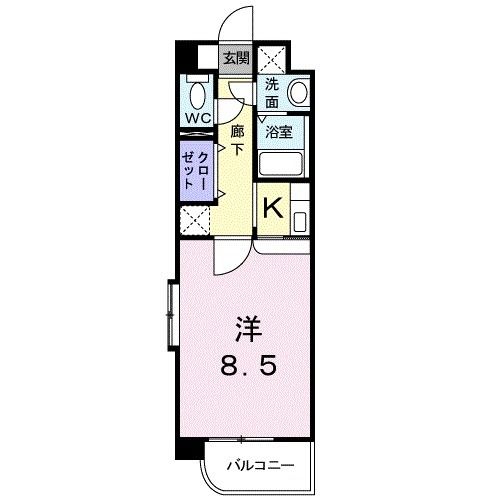 宇部市新天町のマンションの間取り