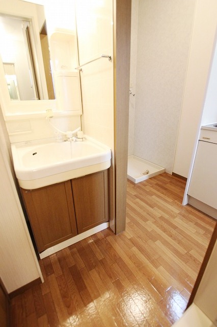 洗面設備　写真は別号室のものです。