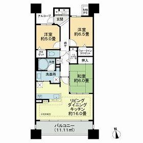 岐阜市住ノ江町のマンションの間取り