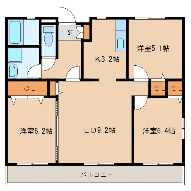 マルシェ牛久の間取り