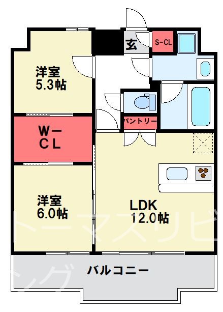 福岡市博多区住吉のマンションの間取り