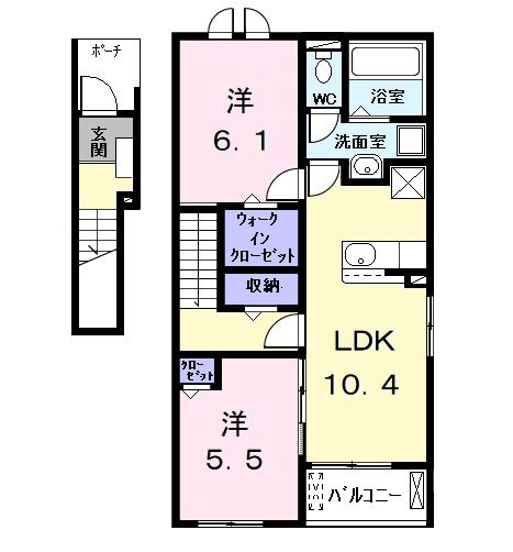 サントル　ヴィラージュ西之川Ｂの間取り