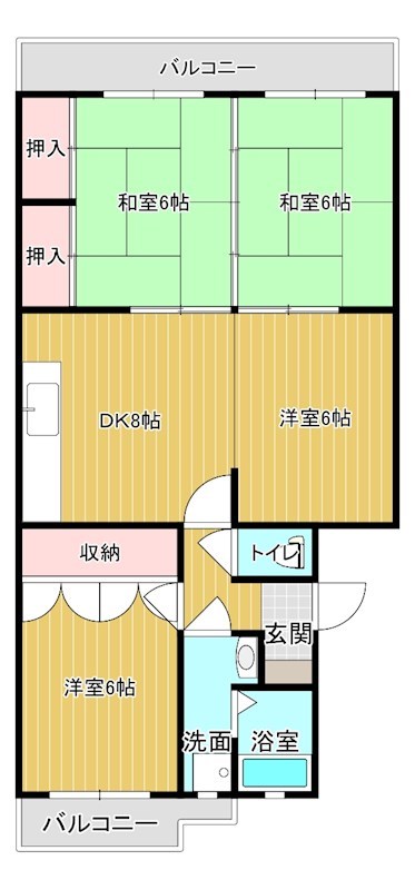 山内ヴィラージュ火の山の間取り