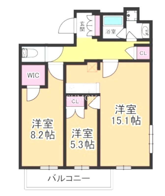 クレヴィアタワー大阪本町の間取り