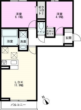 プランドール蒲生南町IIの間取り