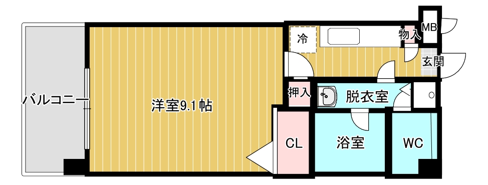 熊本市中央区坪井のマンションの間取り