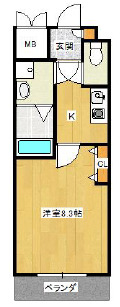 大阪市阿倍野区王子町のマンションの間取り