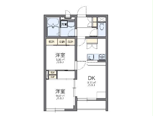 レオパレスサンハイム千里の間取り