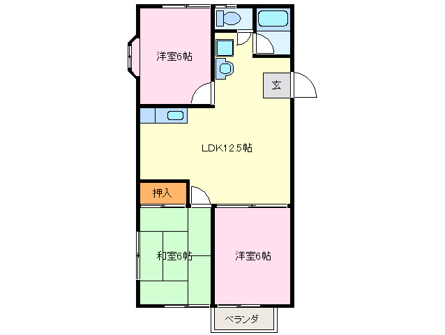 ヴィレッジ横山Ａの間取り