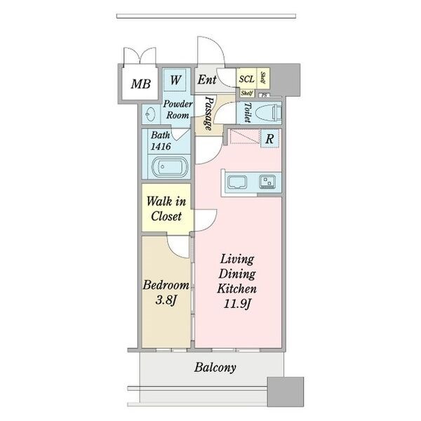 名古屋市中区平和のマンションの間取り