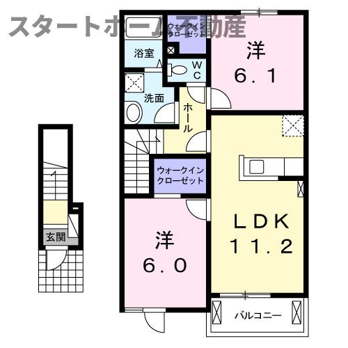 セント・フローラ　Ｄの間取り