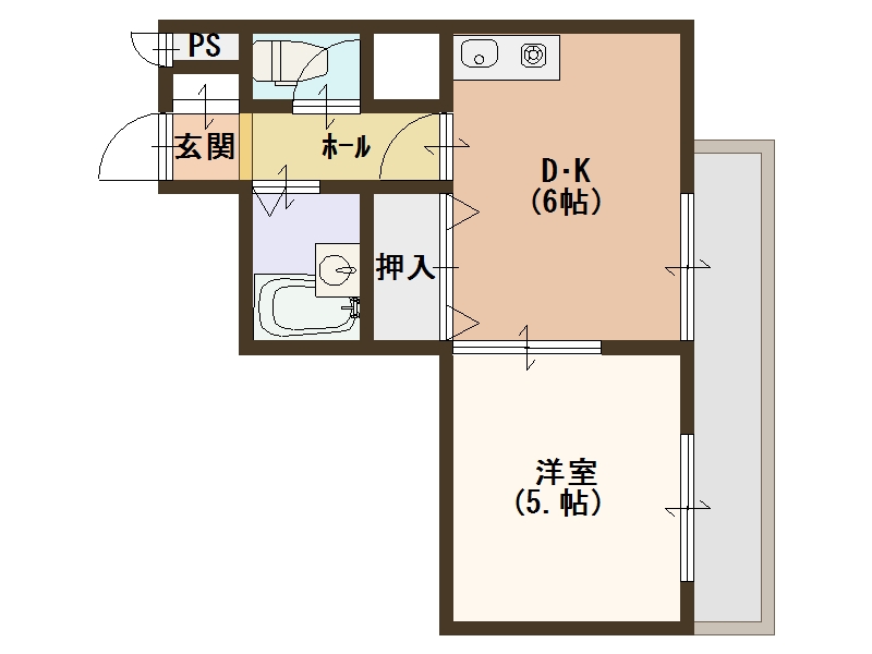 大阪市西成区岸里東のマンションの間取り