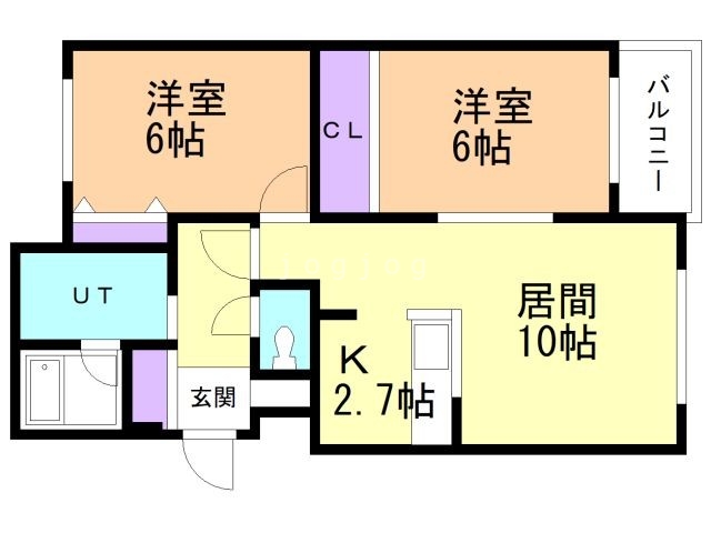 札幌市北区新川二条のマンションの間取り