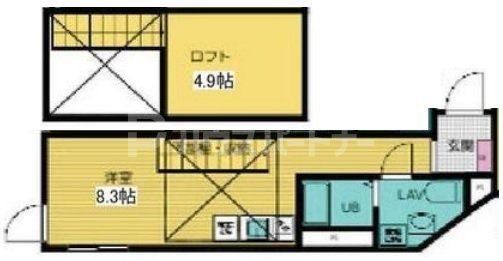 足立区千住龍田町のアパートの間取り