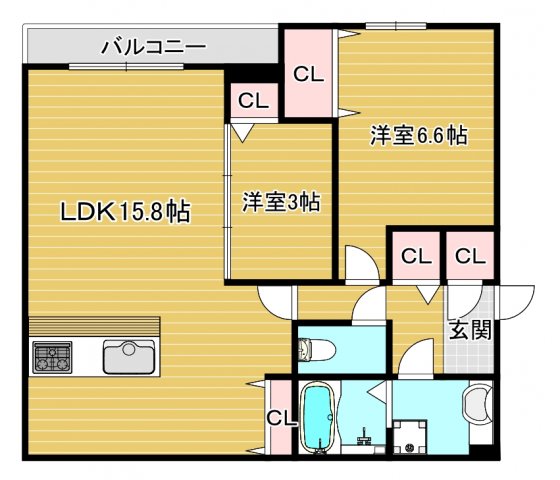 ヴィエン南田辺IIの間取り