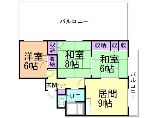 札幌市手稲区西宮の沢五条のマンションの間取り