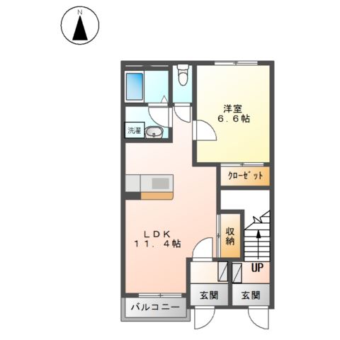 小田原市小八幡のアパートの間取り