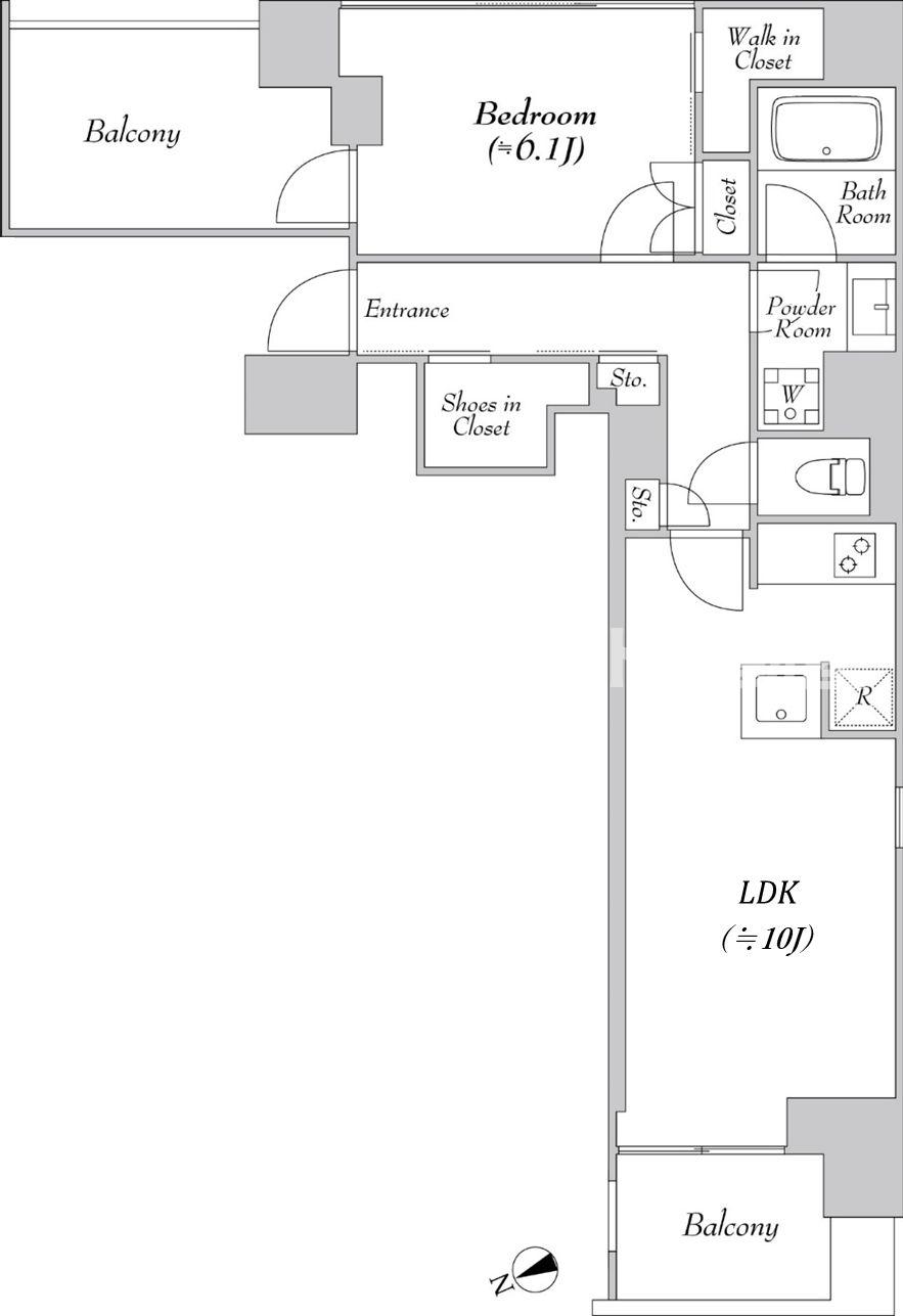 港区海岸のマンションの間取り