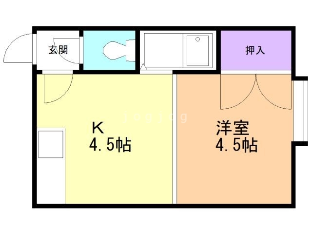 札幌市白石区東札幌二条のアパートの間取り