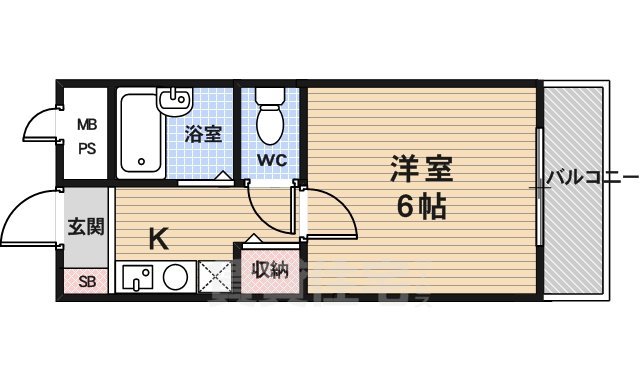 京都市右京区西京極西池田町のマンションの間取り