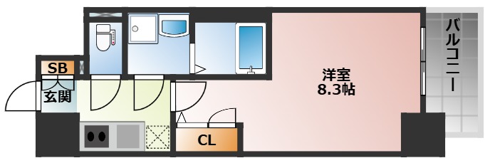 S-RESIDENCE難波大国町dominaの間取り