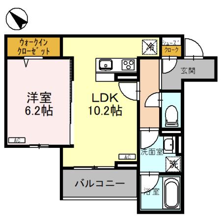 Ｄ-ＲＯＹＡＬ中央 ＷＥＳＴ 203の間取り