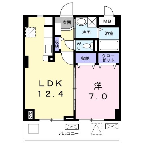 三島郡島本町高浜のマンションの間取り