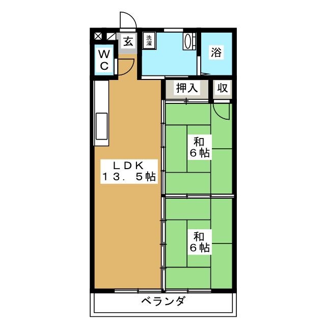 メルシーハイツ飯田Ｂの間取り