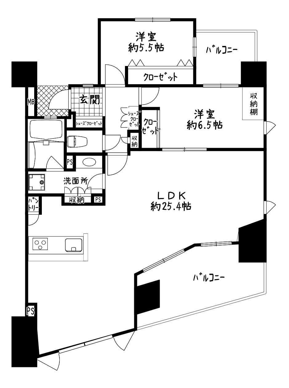 サーパス大分駅前セントマークスの間取り