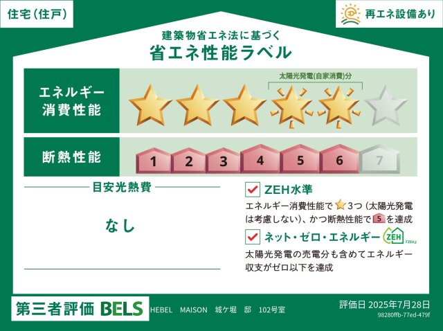 省エネ性能ラベル　ＢＥＬＳマーク　居室