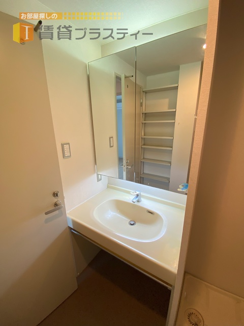 洗面設備　鏡裏収納あり