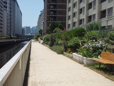 公園　芝浦運河沿緑地（公園）まで408m