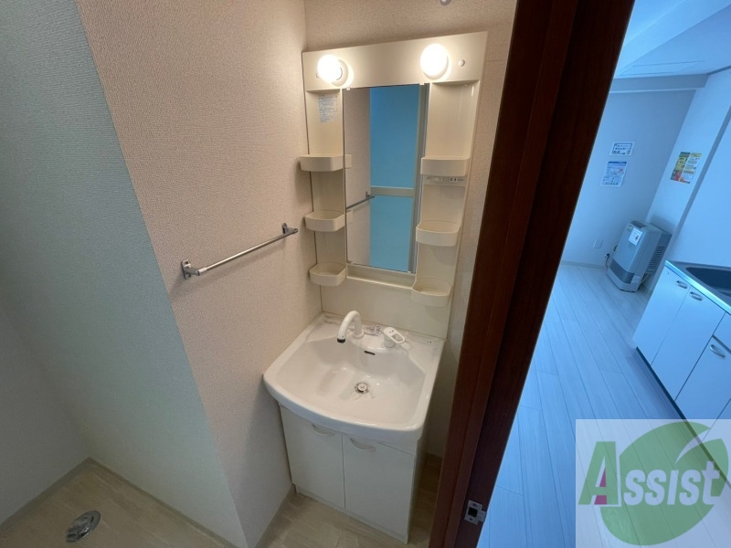 洗面設備　シャンプードレッサー。身支度はここでばっちりですね。