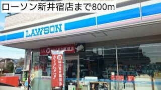 コンビニ　ローソン新井宿店（コンビニ）まで800m