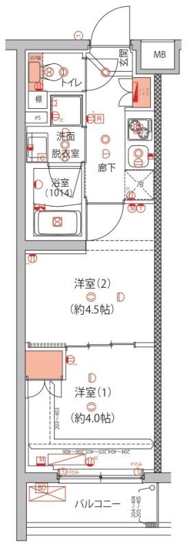 東京メトロ丸ノ内線 中野新橋駅 徒歩6分 4階建 築5年の間取り写真