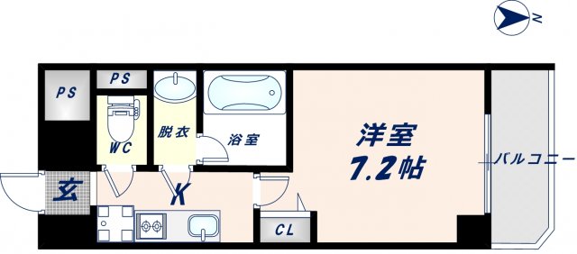 近鉄大阪線 今里駅 徒歩9分 9階建 築9年の間取り写真