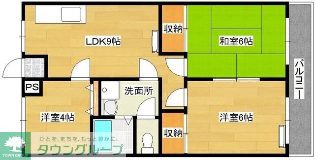 ＪＲ川越線 笠幡駅 バス乗車時間：5分 最寄りバス停で下車 徒歩3分 3階建 築36年の間取り写真