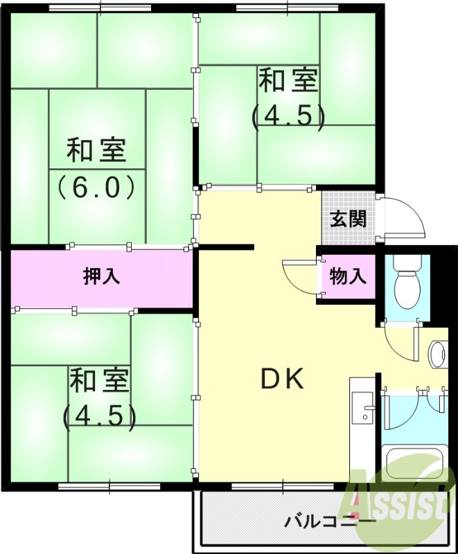 明舞北 2号棟の間取り写真